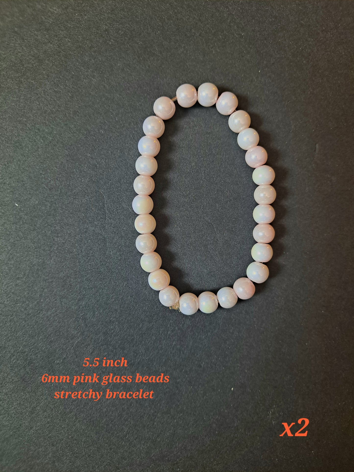 Pink Glass Beads Bracelet
