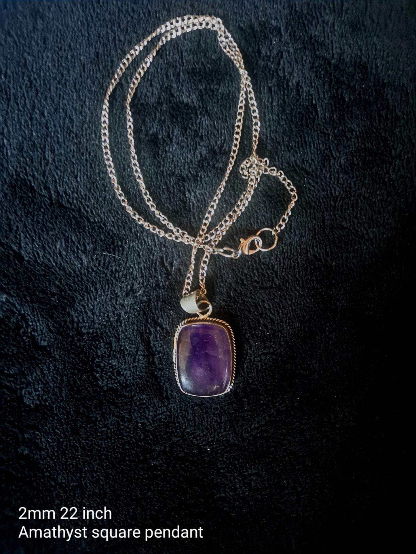 Amethyst Square Pendant
