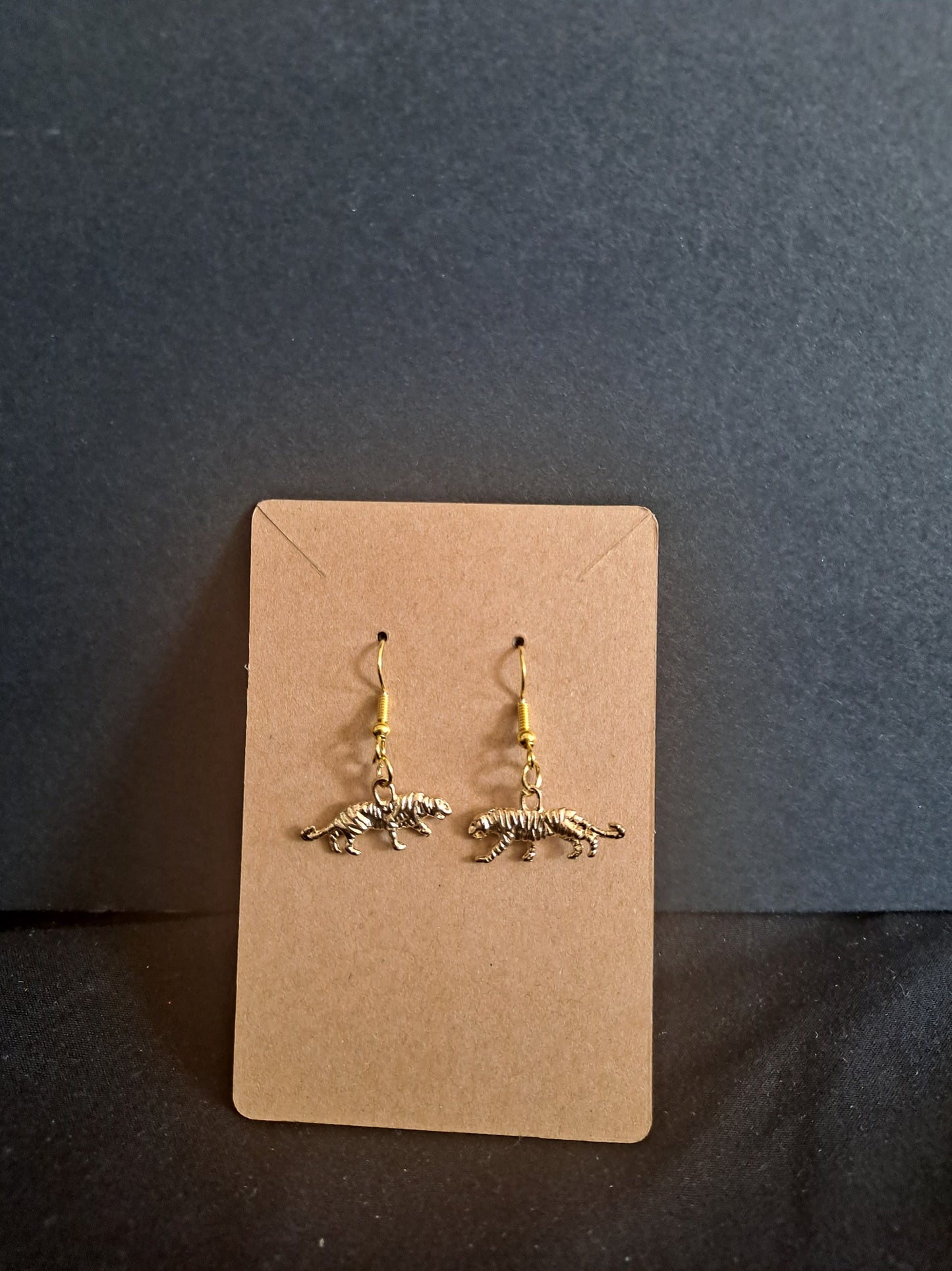 Gold Tiger Earrings