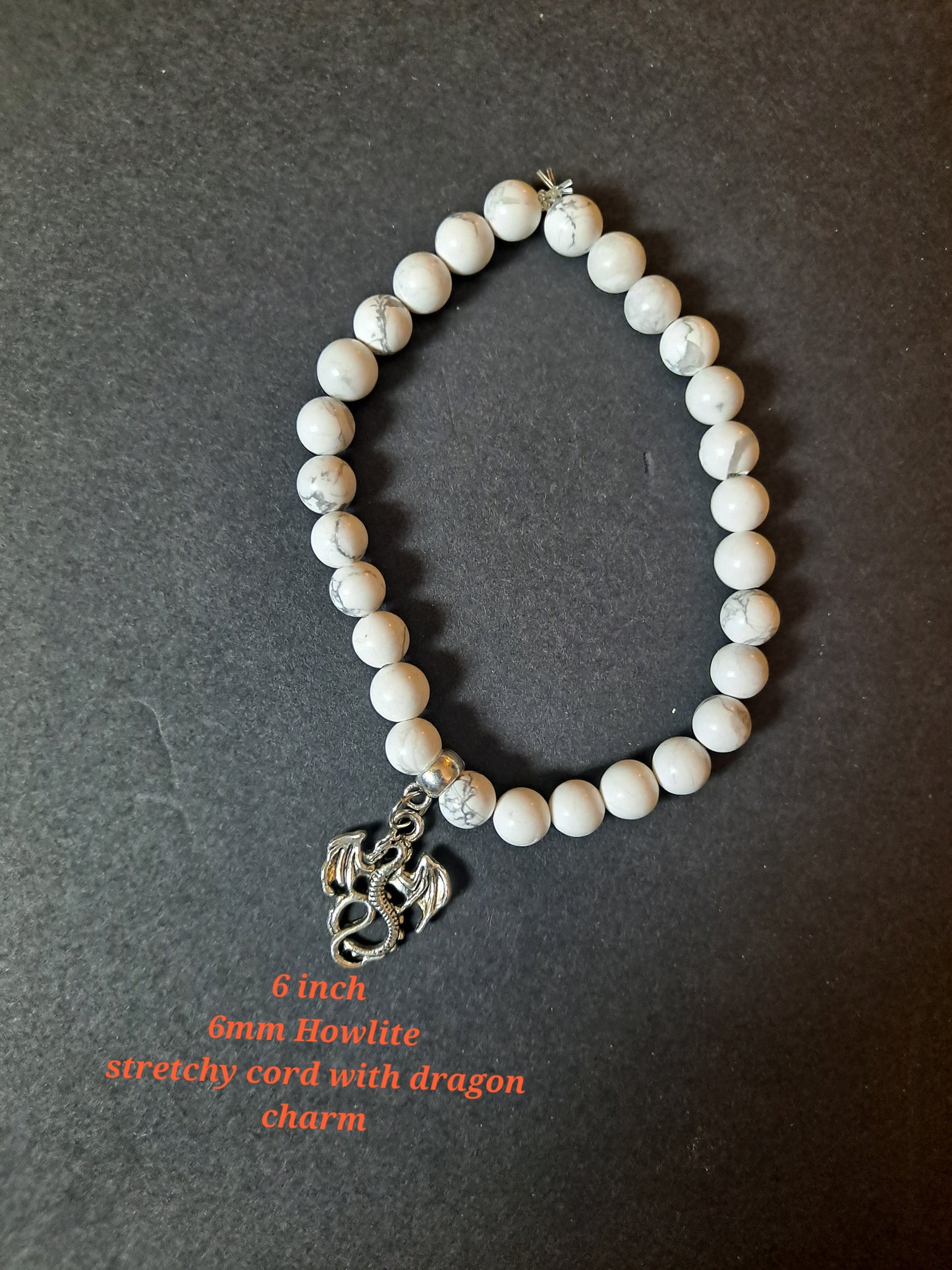 Howlite With Dragon Bracelet