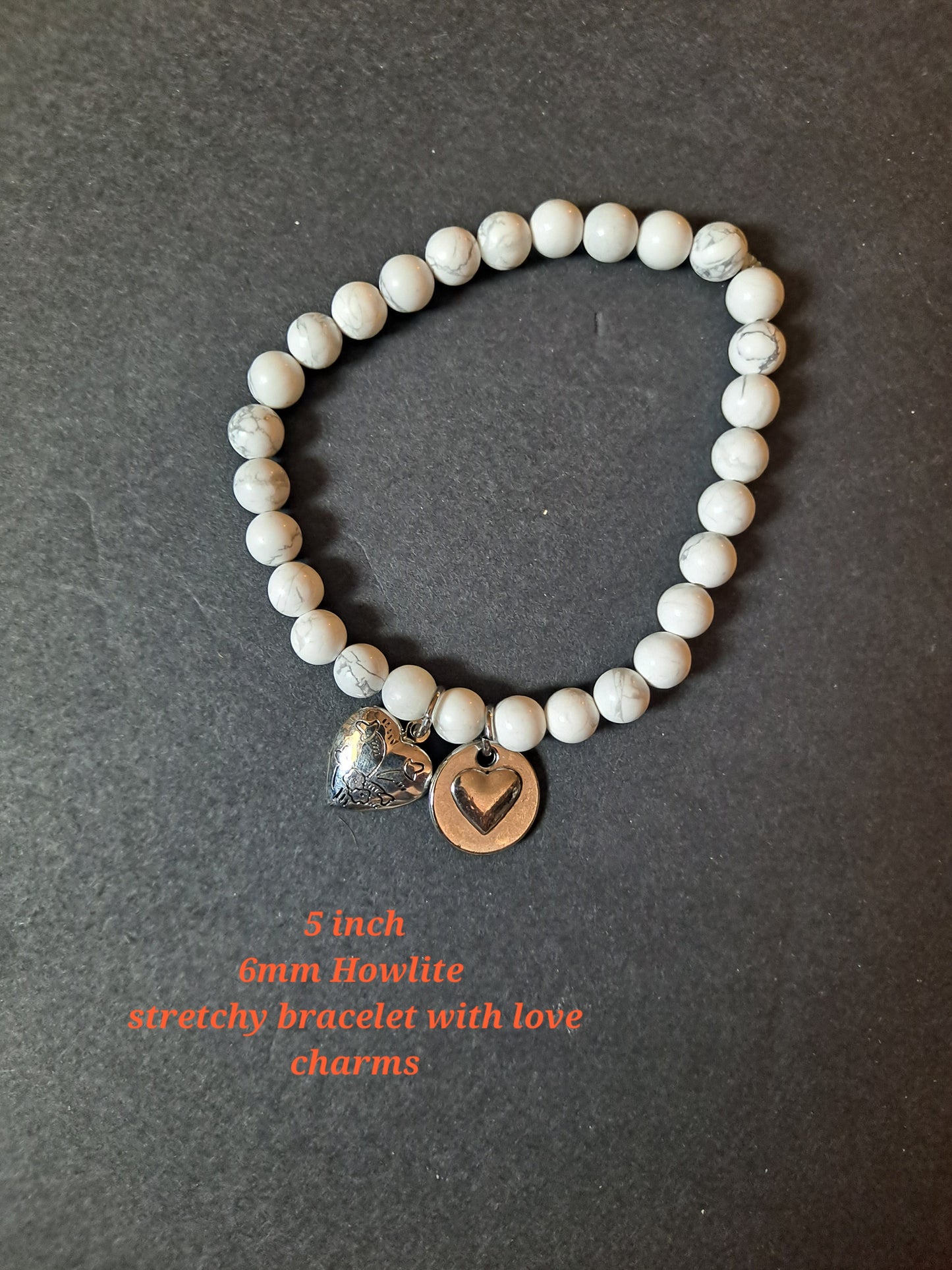 Howlite Bracelet With Love Charms