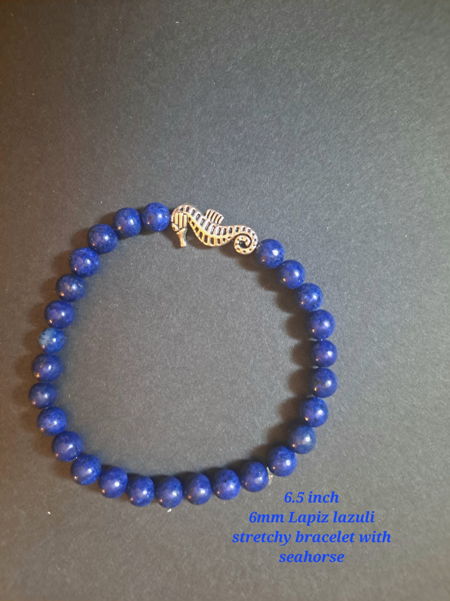 Lapiz Lazuli with Seahorse Bracelet