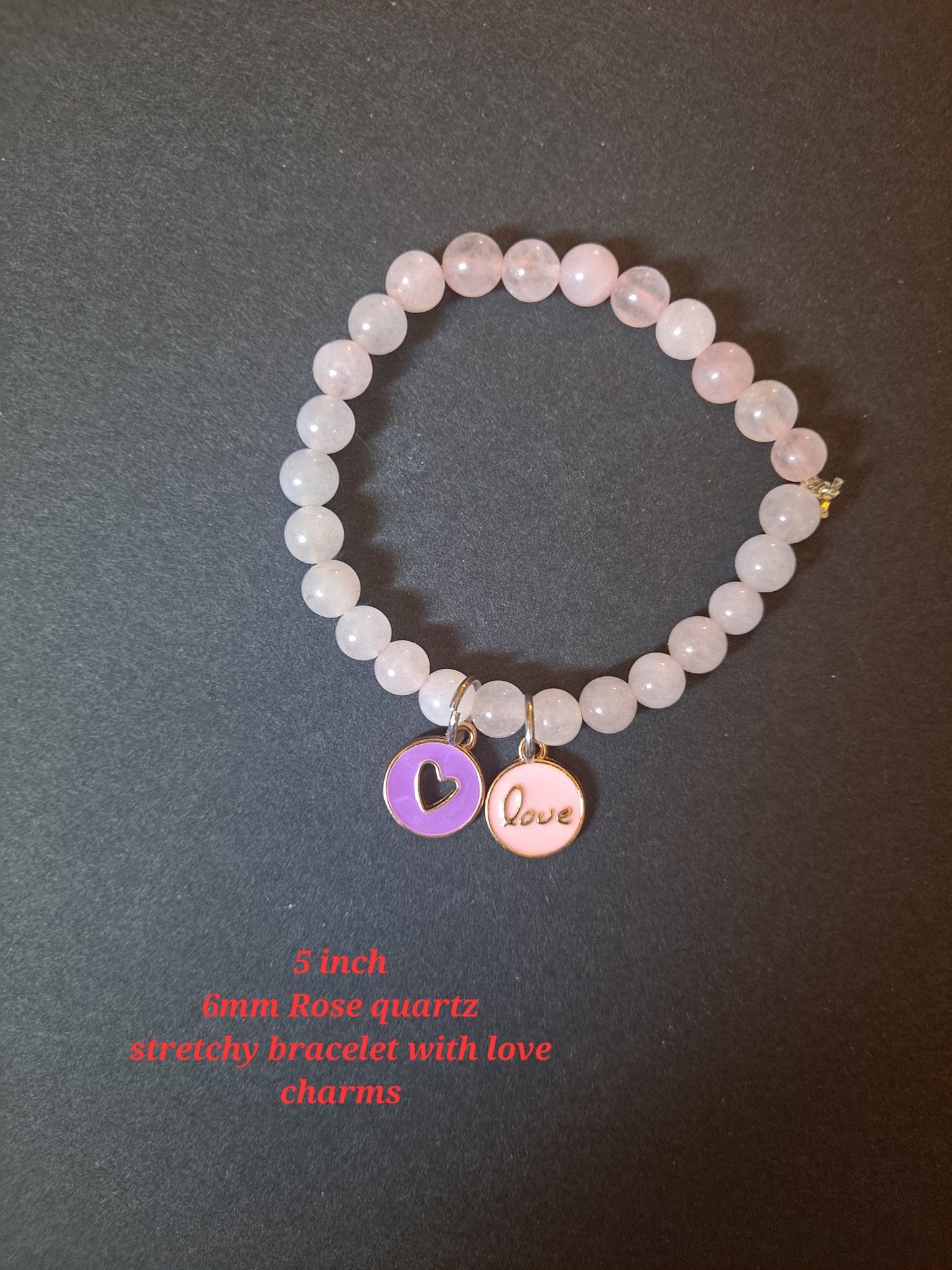 Rose Quartz Love Charms Bracelet